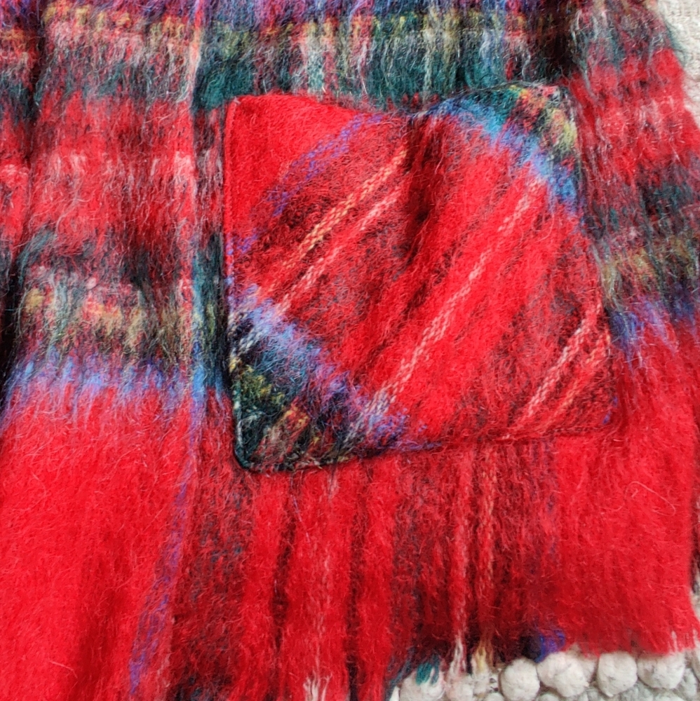 Vintage 1960s Andrew Stewart Mohair Open Cardigan In Scottish Plaid OS - Picture 4 of 5
